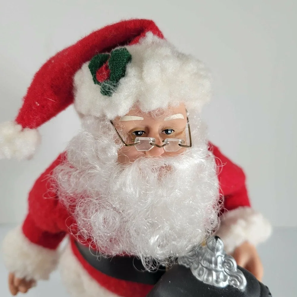 1993 Holiday Creations Vtg Music Lights Santa WoodPotbelly Stove Xmas Grannycore